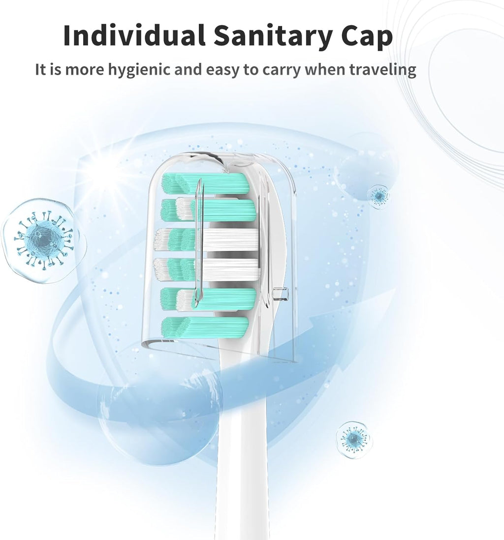 Toothbrush Heads Compatible with Philips Sonicare Electric Toothbrush 4100,5100,6100,C1,C2,C3,G,W,Sonic Brush Head, Removing Dental Plaque, Soft Brush, White,10 Pack