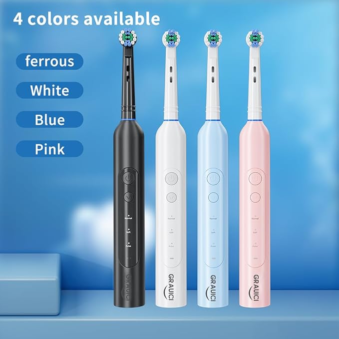 Deep Clean Rechargeable Electric Powered Toothbrush,Pressure Sensor to Protect Gums Bunny Lamb Replacement Brush Heads