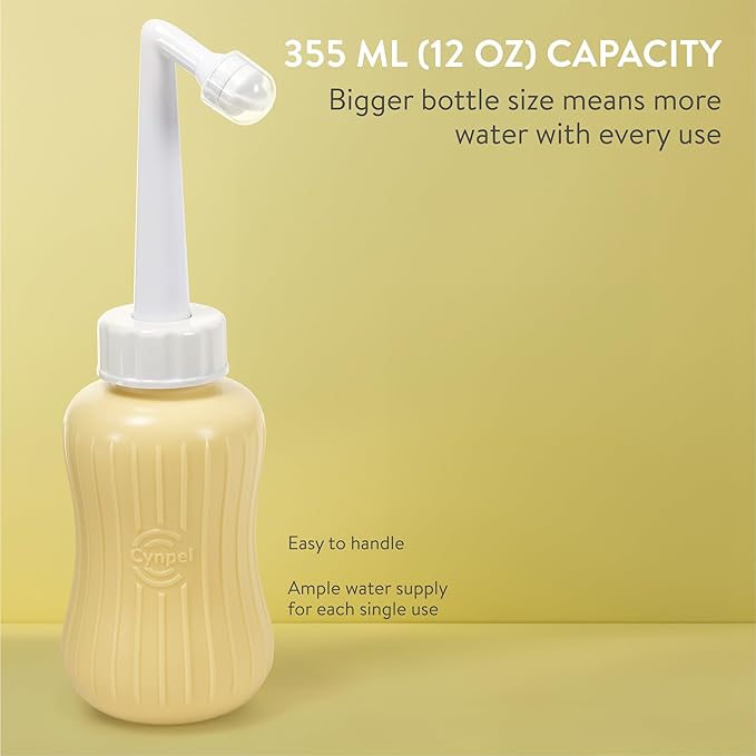 Peri Bottle - Portable Travel Bidet for Men or Women - Labour and Maternity Hospital Bag Essentials - After Birth Recovery Tools for Postpartum Mum - Perineal Spray Bottle