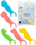 Piico Unflavored Kids Floss - No Fluoride Dual Line Dental Floss Picks - Fun Oral Care in Colorful Floss Sticks Design - Kids Flossers Avoid Tooth Decay & Gum Disease - 80 Count Dino