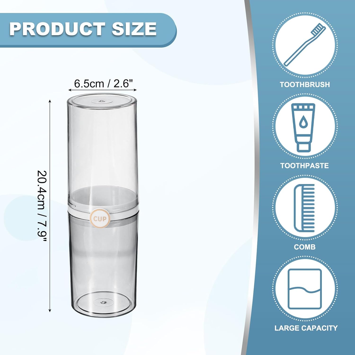 uxcell 1Pcs Travel Toothbrush Case, Portable Travel Toothbrush Holder with Cover, Toothbrush and Toothpaste Container for Bathroom, Gym,Business Trip, Camping (Black)