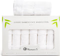 Set of 6 Luxury Wash Cloths for Your Face Viscose Bamboo & Turkish Cotton, White Wascloths
