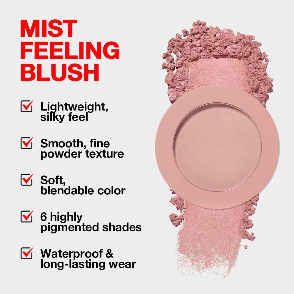 Single Dusty Rose Pink Matte Powder Blush Palette Face Makeup, Blush for Looks Younger Cheeks, Monochrome Cream Blushes Lightweight Long Lasting, Blush for Women All Skin Tones Paleta de, 04