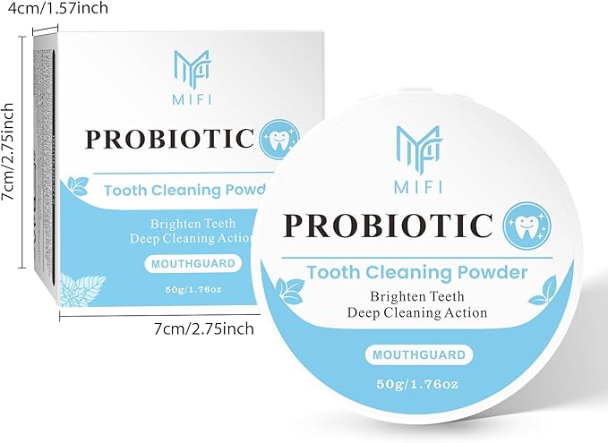 PEGO Adult Tooth Powder, Stain Remover for Teeth - Deep Cleaning Formula, Gentle & Non-Irritating, Effective Plaque Removal, Fresh Breath, Daily Oral Care for Adults (Probiotic)