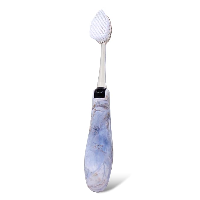 RADIUS Toothbrush Tour Travel Brush, Calacatta Stone, BPA Free and ADA Accepted, Designed to Improve Gum Health and Reduce The Risk of Gum Disease, 1 Pack