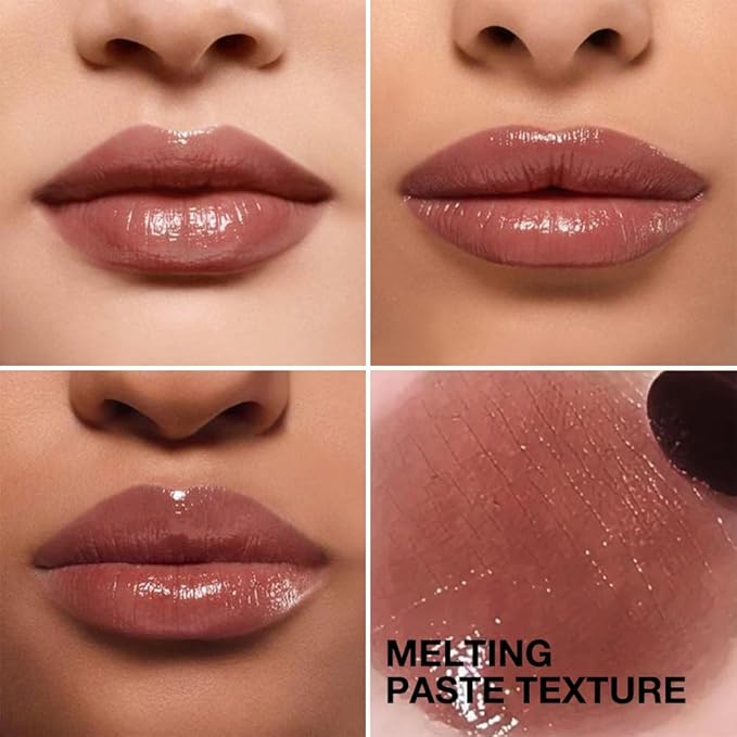 3Pcs Black&Pink&Brown Honey Tinted Lip Stain Lip Balm Lip Gloss Lipstick, Sheer Hydrating Lip Stains Tint, Moisturizing Lip Color for All Skin Tones with Natural Black Cherry