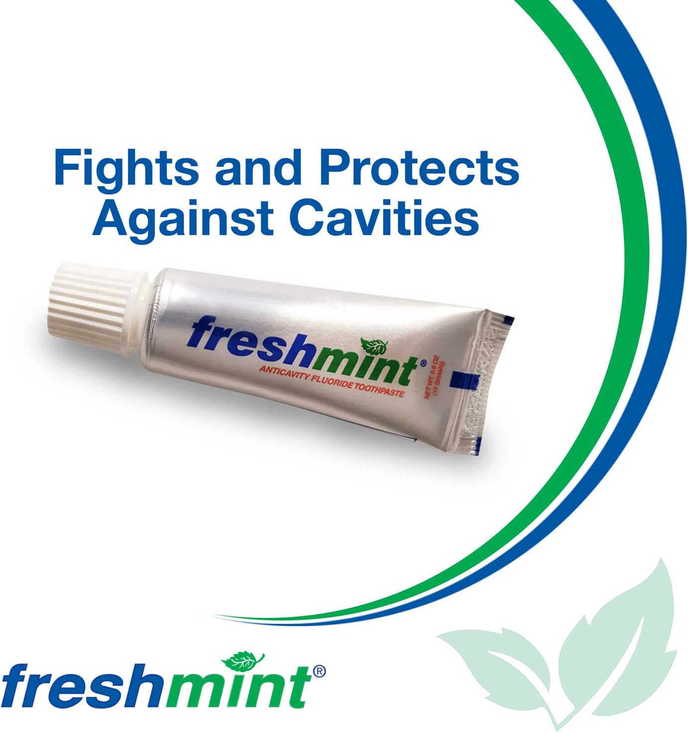 144 Tubes of Freshmint 0.6 oz. Anticavity Fluoride Toothpaste, Metallic Tube, Tubes do not have Individual Boxes for Extra Savings, Travel Size