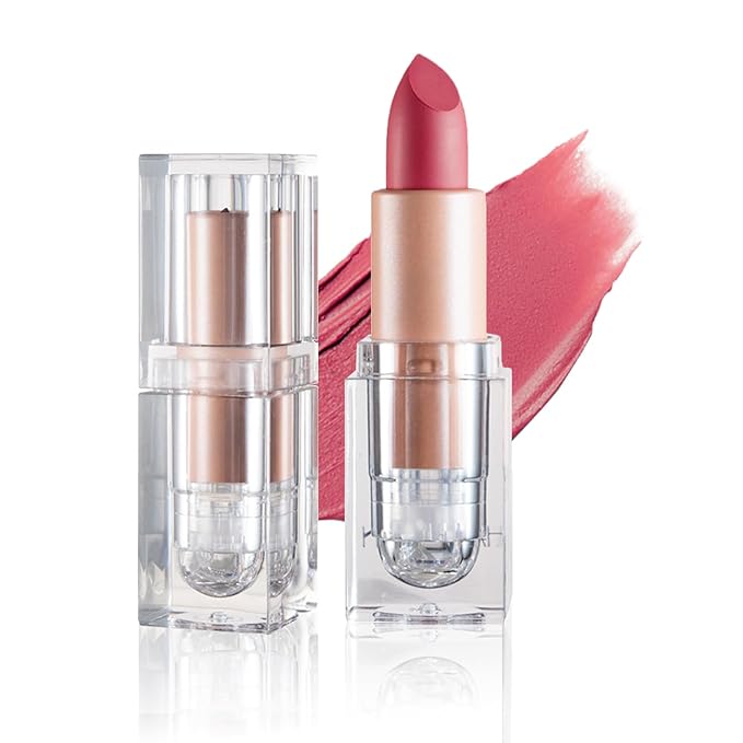 Matte Nude Lipstick Velvet Lip Gloss Non-Fading Non-Sticky Cup Nude Lipstick Matte Lip Stain Long Lasting Waterproof Lipstick for Women Girls Daily Lip Makeup-605 Famous Red