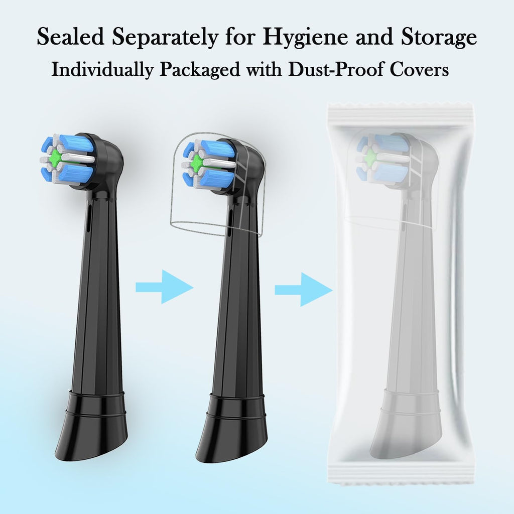 IO Replacement Brush Heads Compatible with OralB iO Series 10/9/7/8/6/5/4/3/2/ Electric Toothbrushes Replacement Heads (6Black+6White, 12 PCS)