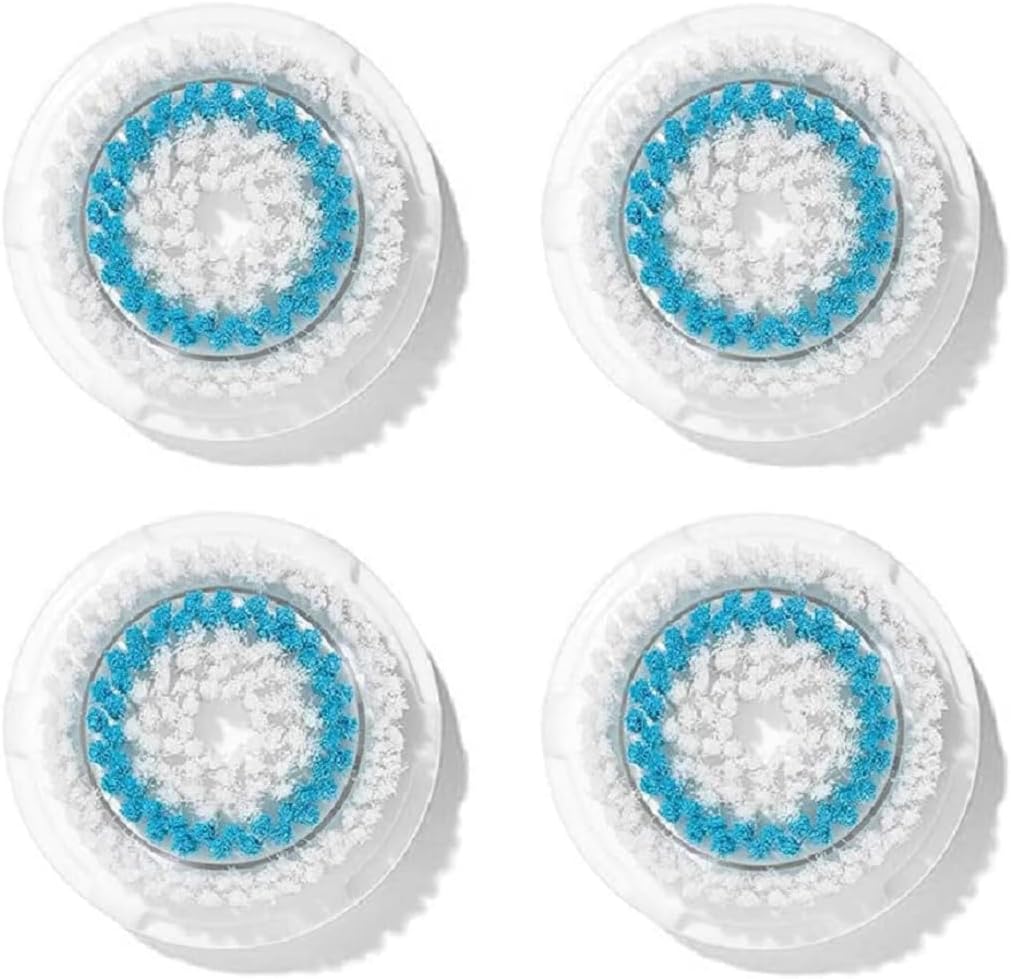 Clarisonic Deep Pore Facial Cleansing Brush Head Replacement for Mia 1, Mia 2, Mia Fit, Alpha Fit, Smart Profile Uplift and Alpha Fit X, 4 Count