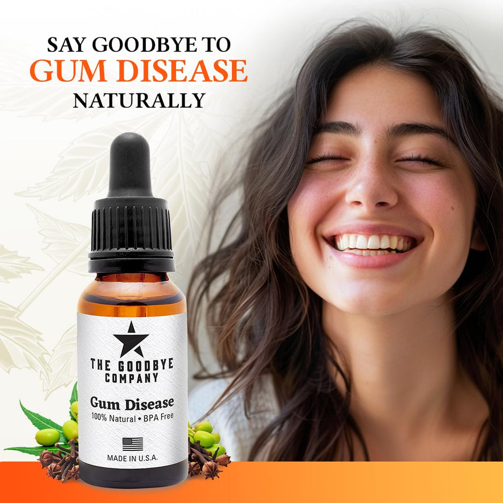 The Goodbye Company Gum Disease Treatment - 100% Pure Neem & Clove Oil - Natural Gingivitis Remedy - Non-Toxic, BPA-Free Oral Care - Fast-Acting Gum Healer (30ml)