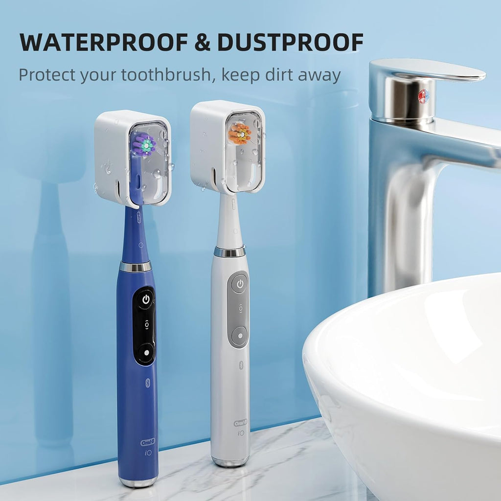 Travel Toothbrush Head Cover 2PCS, Electric Toothbrush Covers Caps, Ventilated Toothbrush Protectors Caps for Travel, Camping, Bathroom, Business, Clear