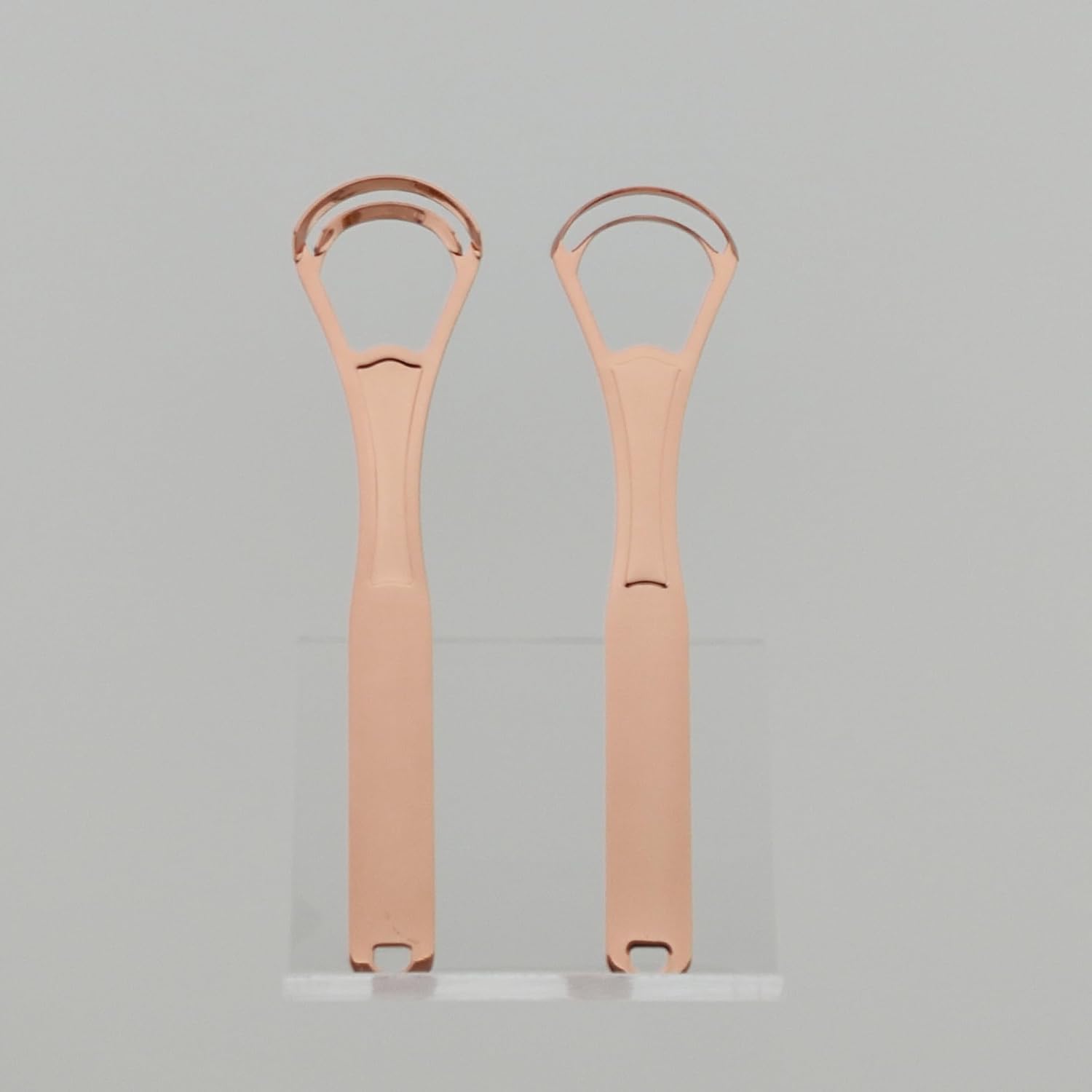2PCS Tongue Scraper Cleaner Brush Wide-head Double Blades Scrapers For Oral Care, Rose Gold Color
