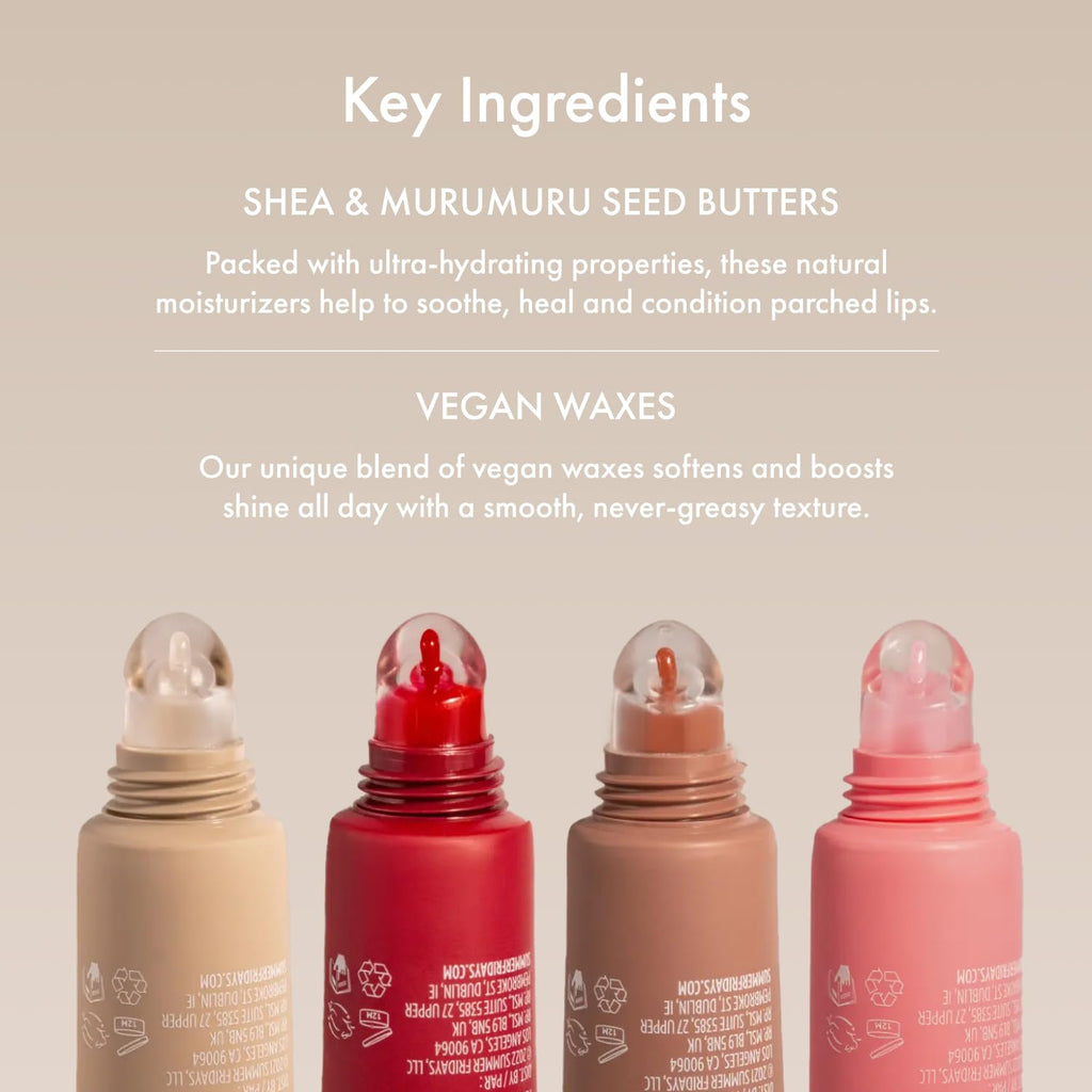Summer Fridays Tinted Lip Butter Balm - Conditioning Vegan Lip Balm for Instant Moisture, Shine & Hydration - Sheer-Tinted, Soothing Skincare - Pink Sugar (.5 Oz)