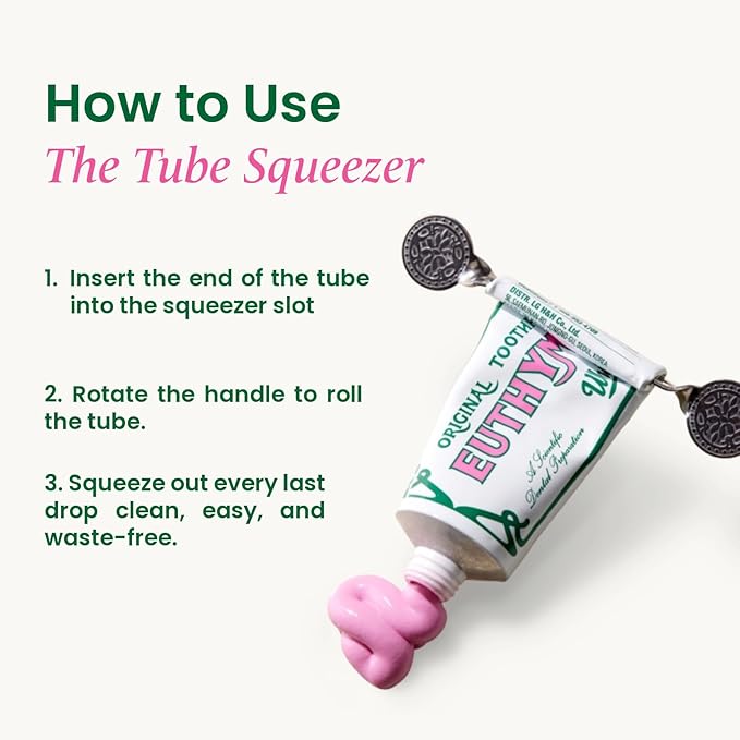 EUTHYMOL Whitening Toothpaste Set (Gift Set, 3.7fl oz*2, Sqeezer Set) - Stain Removal in 2 Weeks, Long-Lasting Freshness for Sensitive Gum & Teeth. Bad Breath, Cavity Prevention