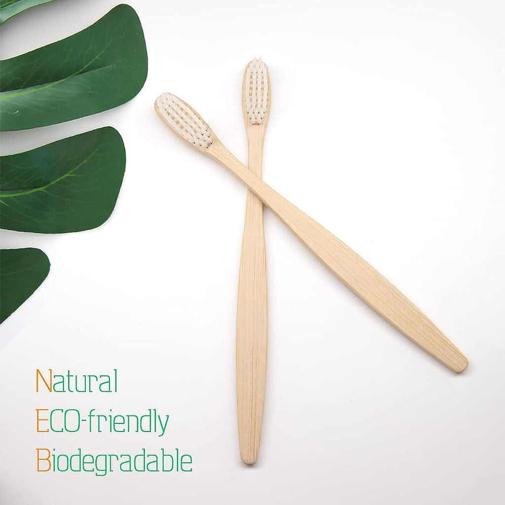 Bamboo Toothbrushes 10 Pack,Soft Toothbrushes for Adults,Plastic Free Toothbrush,Ultra Soft Bristled,Travel Tooth Brush,Eco Friendly Toothbrush,BPA Free,Natural Bamboo Tooth Brush(White)