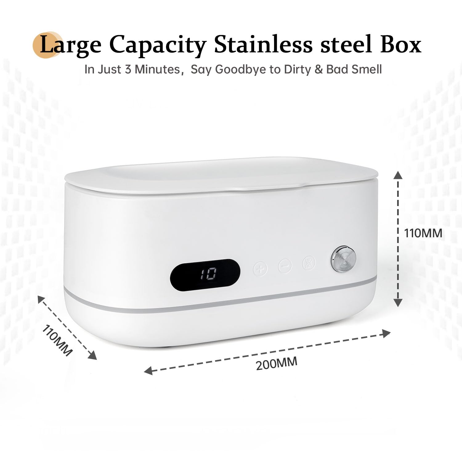 Powerful Ultrasonic Cleaner for Jewelry, Eyeglasses, Watch & Brushes, 480ML Stainless Steel Tank, Portable Design, Fast Clean for Ring, Earring, Bracelet & Necklace, with Smart Timer & Degas Function