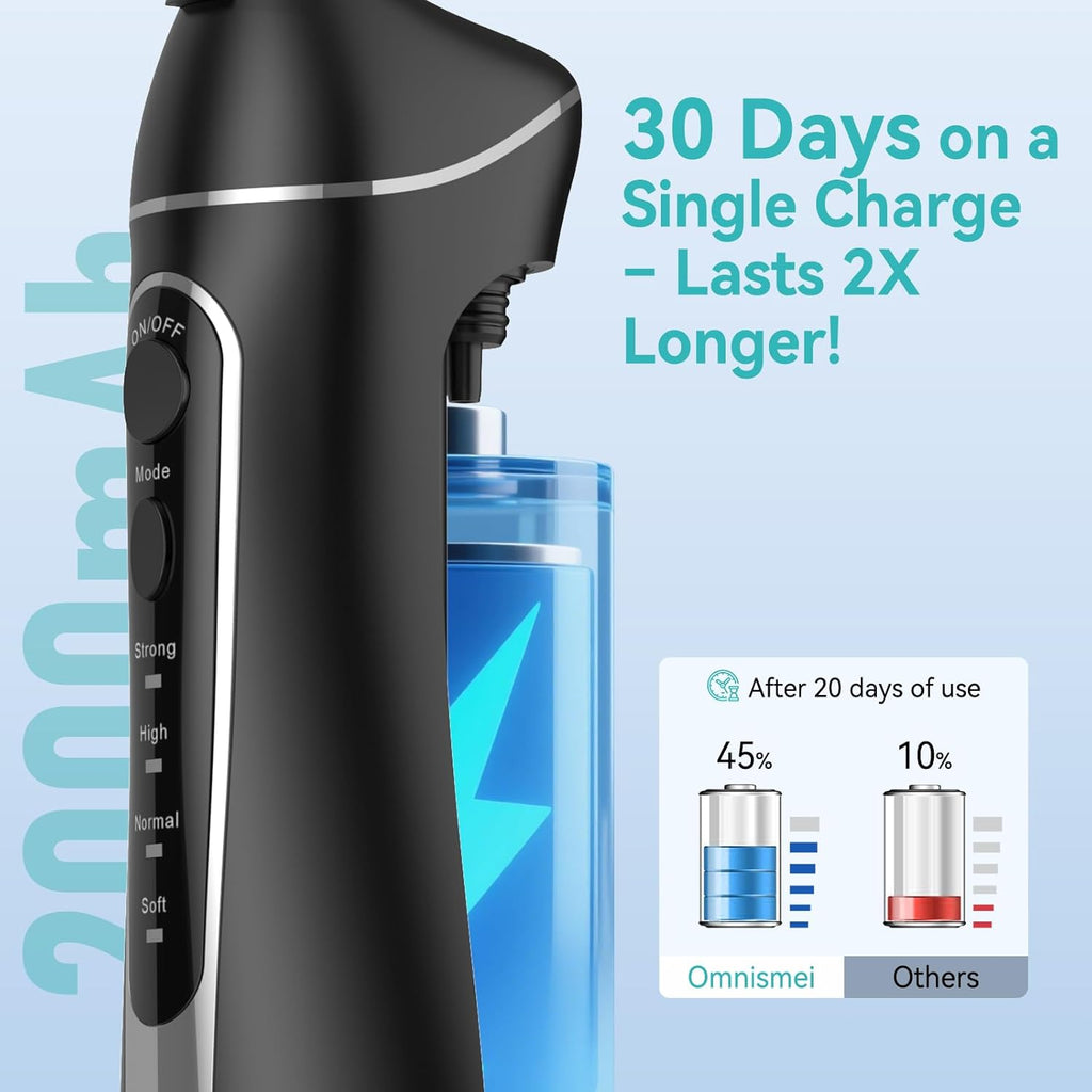 Water Dental Flossers for Teeth, 300ML Cordless Portable Electric Water Flosser, 4 Modes Oral Irrigator, Waterproof Rechargeable Water Floss for Deep Cleaning, Plaque Remover,Braces Home Travel Use