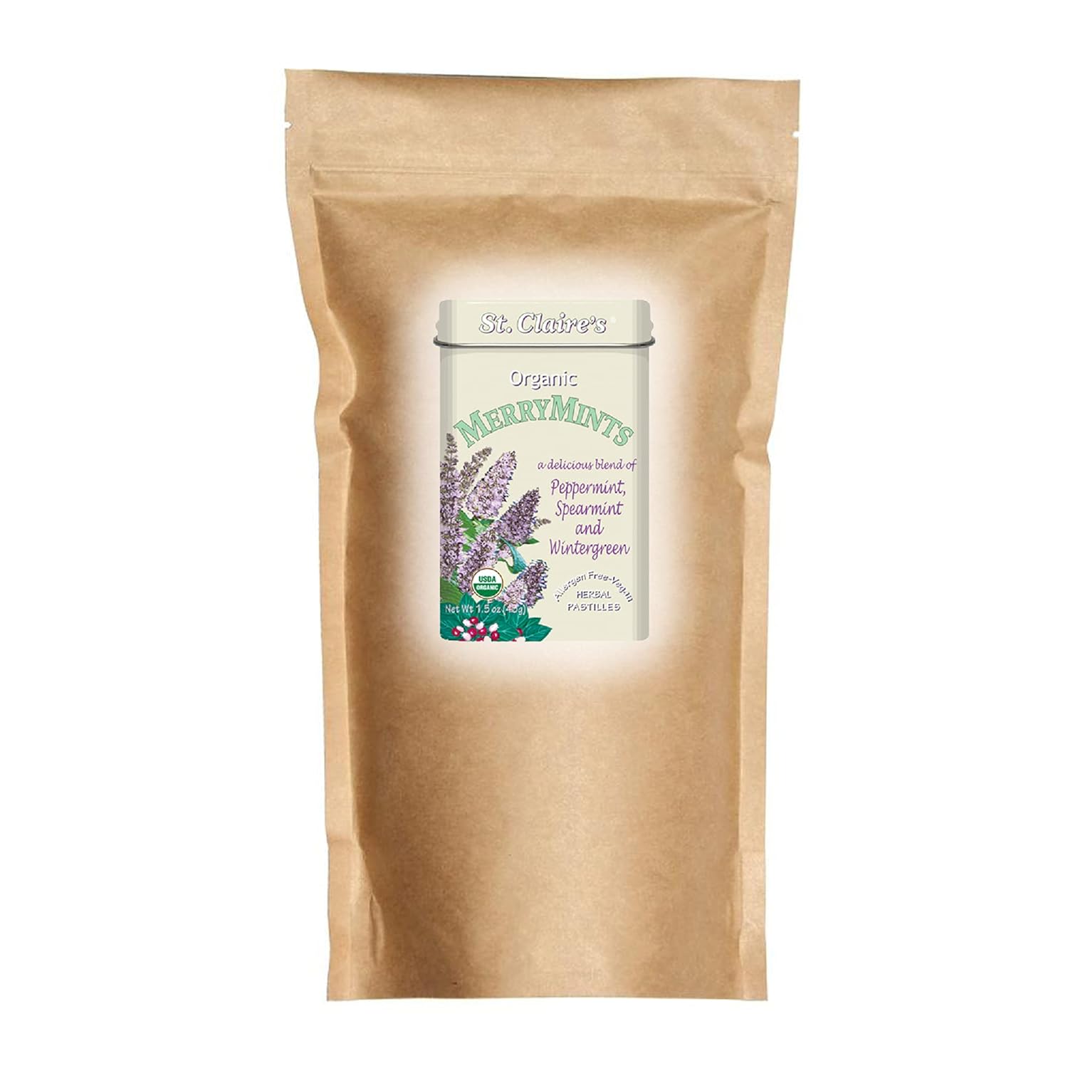 St. Claire's Organic Breath Mints (MerryMints, 27 Ounce Refill Bag, over 800 pieces) | Gluten-Free, Vegan, GMO-Free, Plant-based, Allergen-Free | Made in our Allergen-Free facility