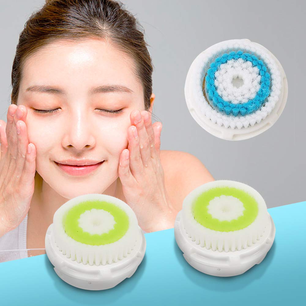 Brush Head Replacements Compatible with Clarisonic Mia 1, Mia 2, Mia Fit, Alpha Fit, Smart Profile Uplift and Alpha Fit (Blue2 Packs)