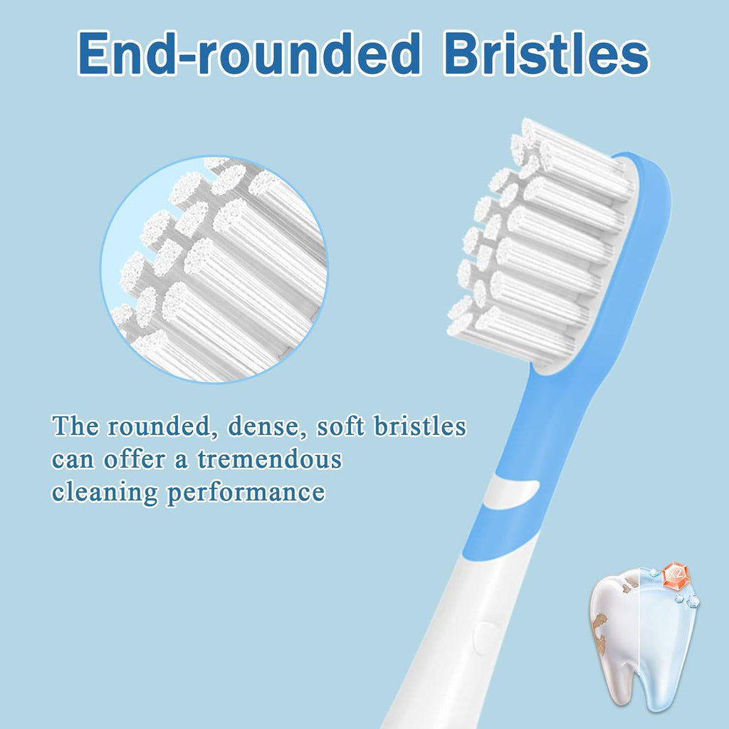 Kids Toothbrush Heads Compatible with Electric Philips Sonicare Handle 6032/94 6321 6340 6042 6320 6330, Replacement Heads Compact for Child 3-7 Years Old, Mini Brush Heads with Caps, Pink&Blue 4 Pack