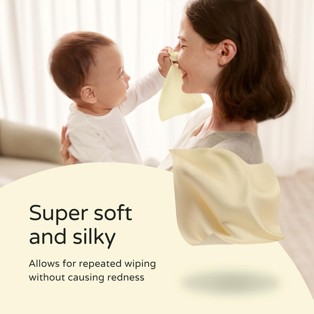 PoeticEHome Ultra-Soft Dry Baby Wipes for Sensitive Skin - Unscented & Unbleached Facial Tissue Cloths, Hypoallergenic - Wet or Dry Use, 400 Count