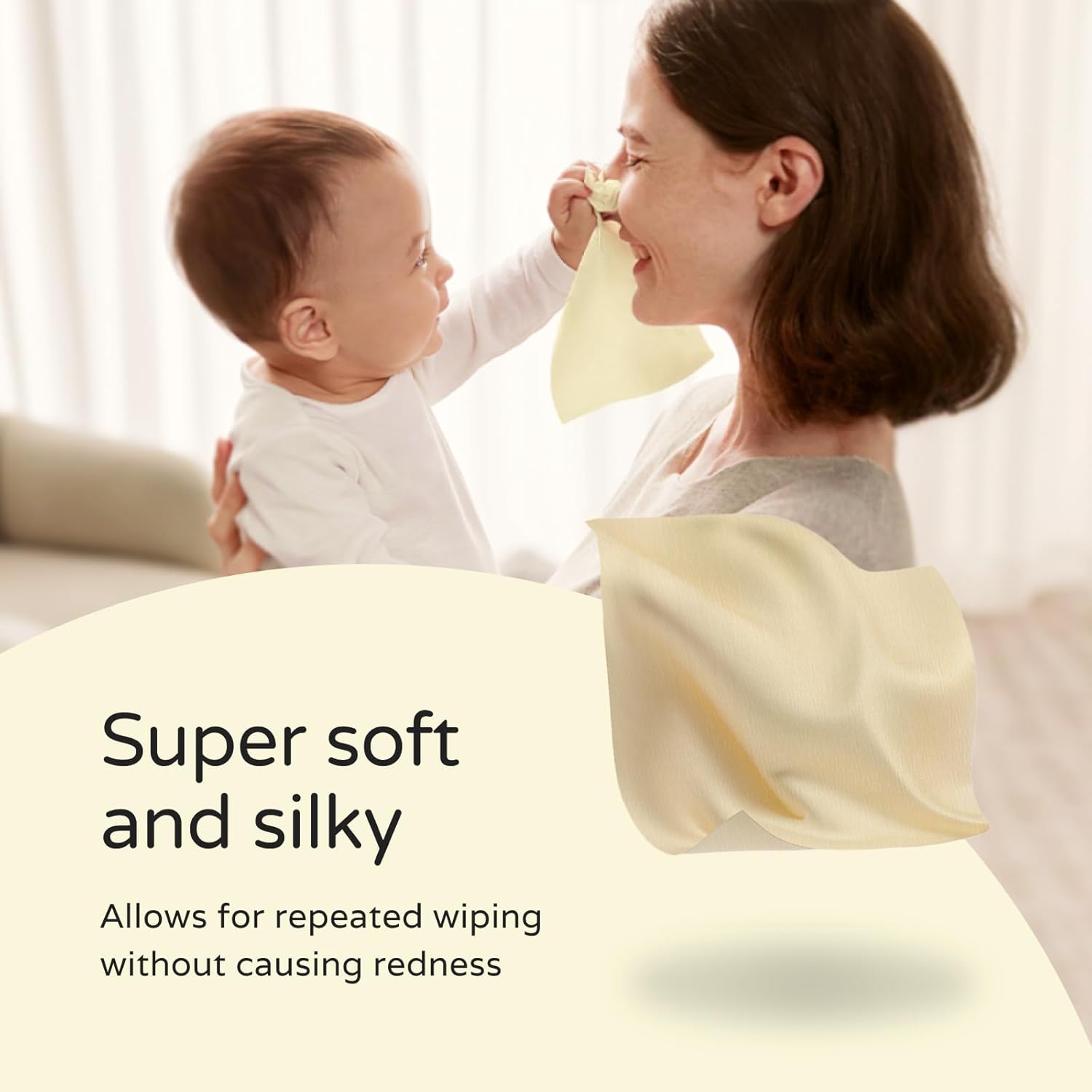 PoeticEHome Ultra-Soft Dry Baby Wipes for Sensitive Skin - Unscented & Unbleached Facial Tissue Cloths, Hypoallergenic - Wet or Dry Use, 400 Count