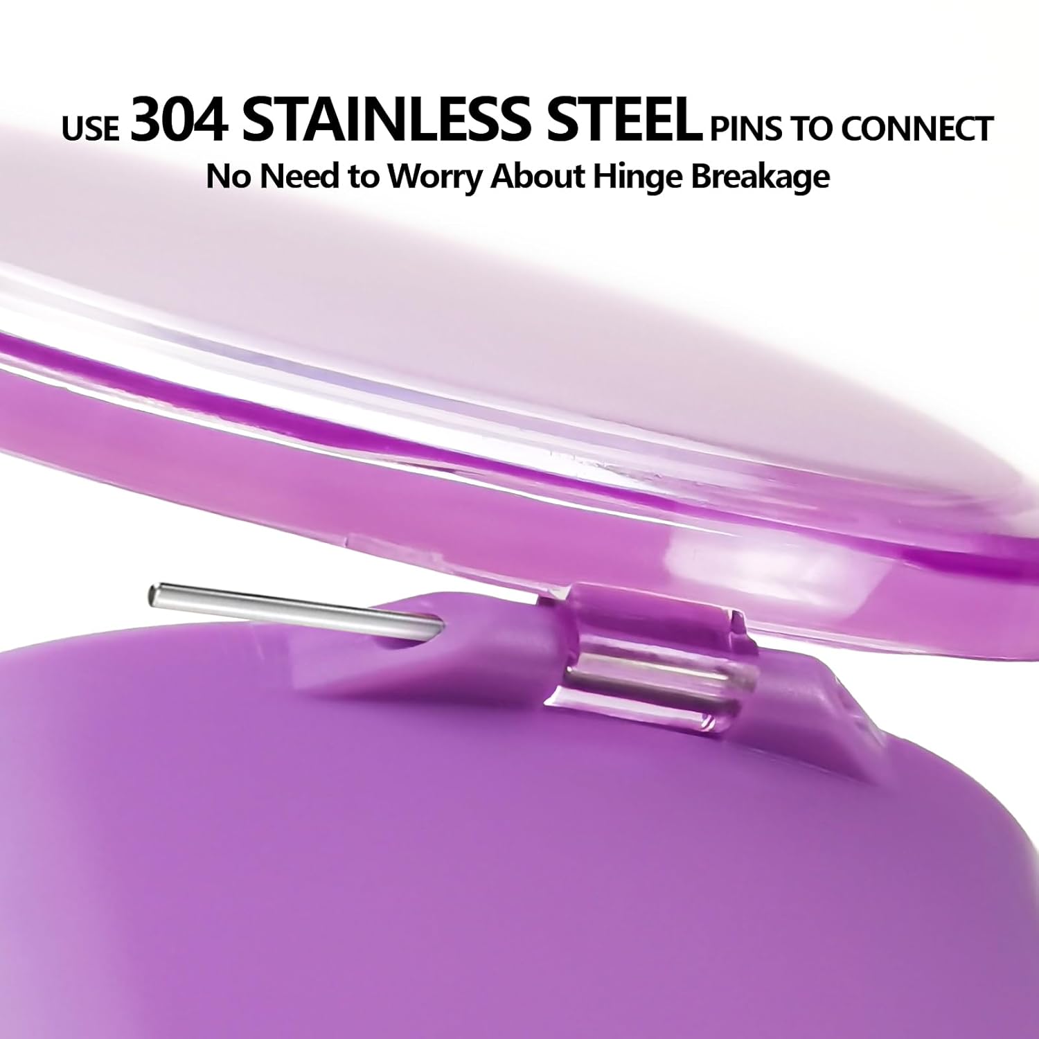 Purple Denture Cup Denture Bath Box Case with Lid Leakproof, Denture Holder Case Retainer Cleaning Container Mouth Guard Cleaner Case for Household, Travel, Office