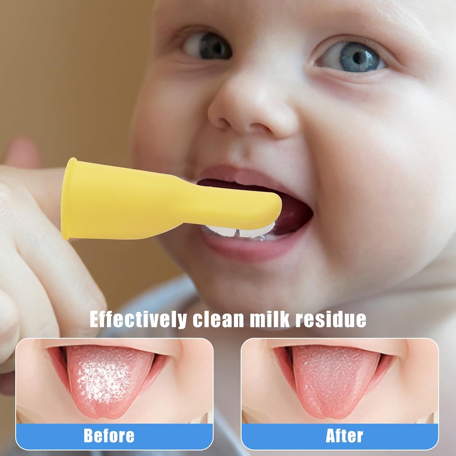 Socub Baby Finger Toothbrush, 2Pcs Upgraded First Finger Toothbrush for Infants & Toddlers, Training Toddler Tooth Brush for Gentle Oral Care, Cleans All Sides at Once, BPA Free, 3Month+