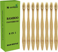 Bamboo Toothbrush Boar Bristles 100% Biodegradable and Natural 8 Pieces of One Pack
