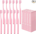 12 Pcs Pink Toothbrush Extra Soft Toothbrush Intensive Clean Tooth Brush for Adults Deep Clean Tooth Brush Individually Wrapped Gentle Bristles for Home Hotels Travel Supplies