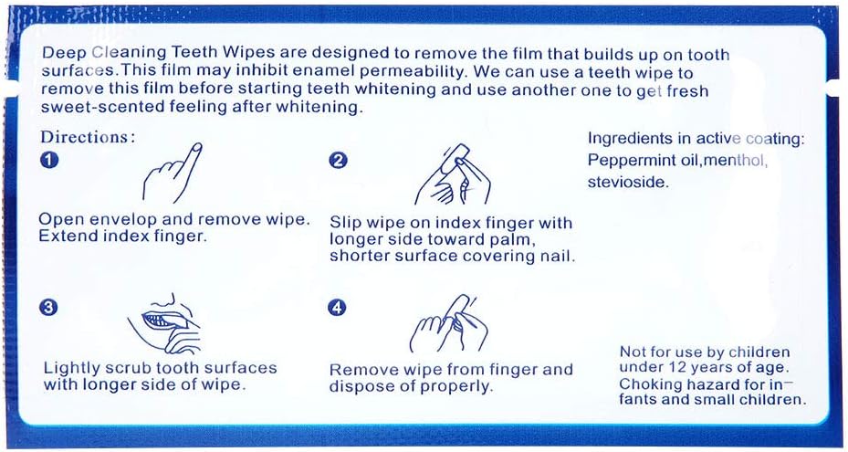 50Pcs Finger Teeth Wipes, Floss Wipe Cloth Tooth Cleaning Tool for Oral Deep Cleaning Teeth Whitener Strips Finger Toothbrush Oral Finger Wipes Removing Teeth