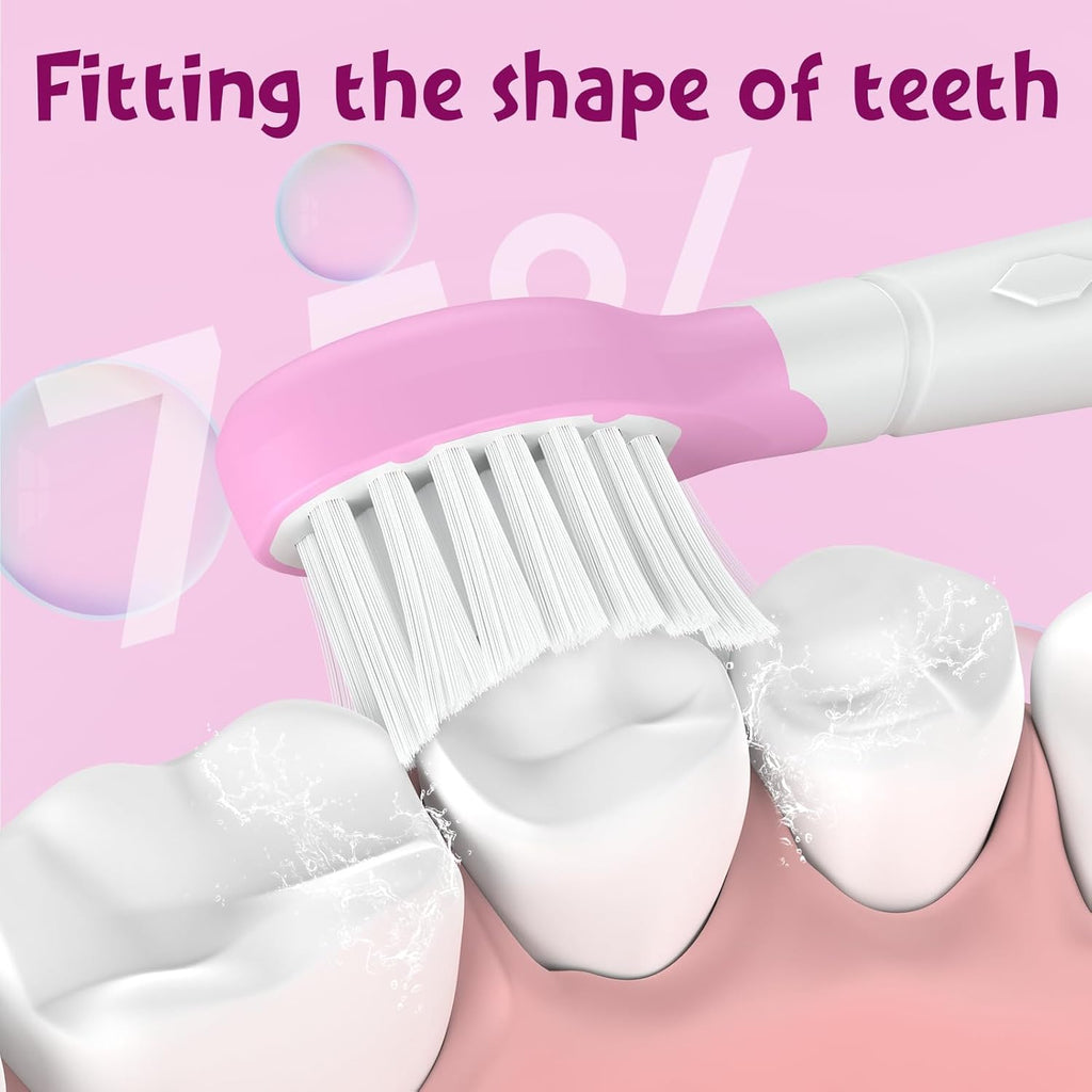 Kids Toothbrush Heads for Sonicare: Sonic Electric Replacement Brush Compatible with Phillips 6032/94 6321 6340 6042 6320 Mini Compact Head for Child 3-7, Pink Girl Green Boy 4 Pack