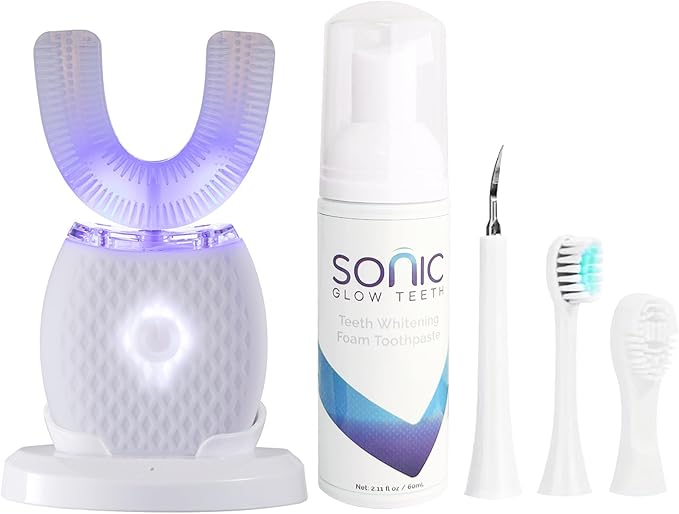 Automatic Toothbrush for Adult - Ultrasonic Electric Toothbrush with Soft Bristles & 30s Timer Rechargeable Portable Design with Wireless Charging Waterproof & Washable for Travel & Home Use (White)