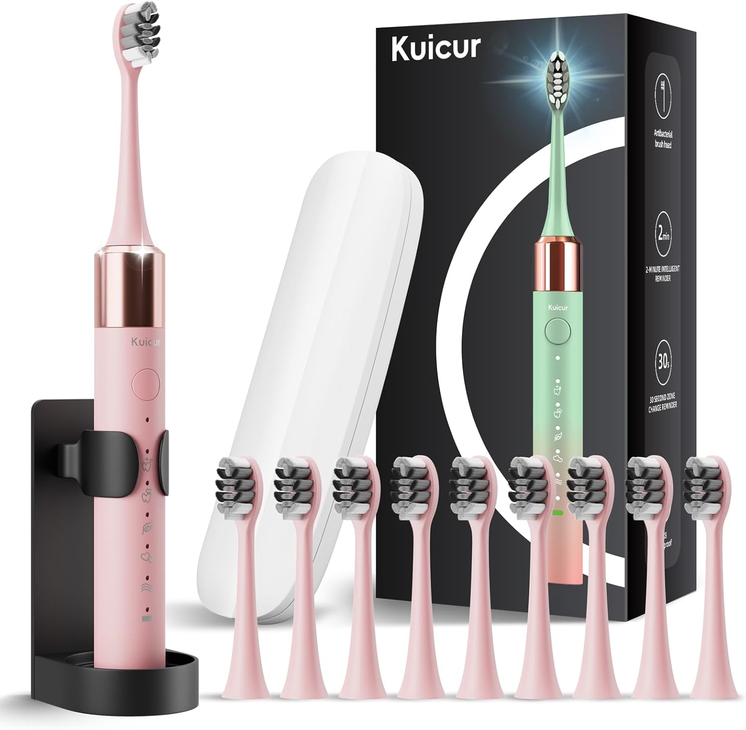 2 Pack Electic Toothbrush - Black and Pink