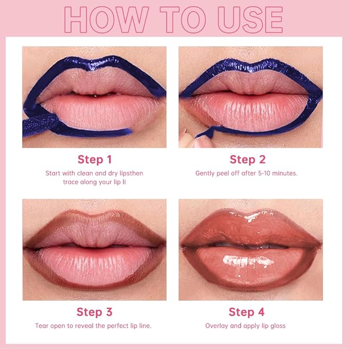 Peel Off Lip Liner & Gloss Stain in Warm Caramel –Tattoo-Like Peel Off Lip Stain Liner + Hydrating High Shine Nude Lip Gloss, Long-Lasting Waterproof Smudge-Proof Duo for Natural Warm Nude Lips 2