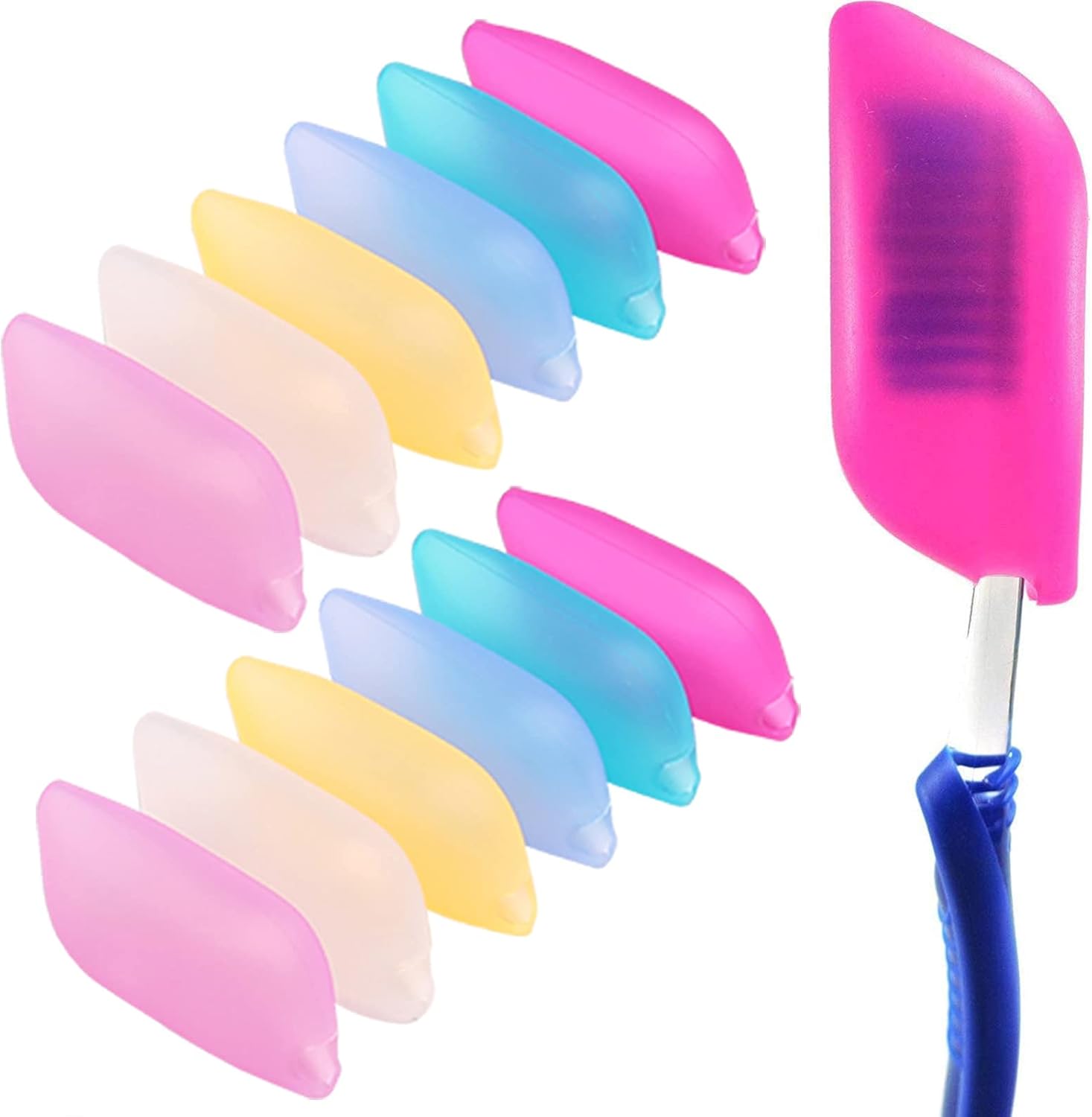 V-TOP Silicone Toothbrush Case Covers, 12 Pack Toothbrush Head Covers for Travel, Tooth Brush Covering for for Home and Outdoor