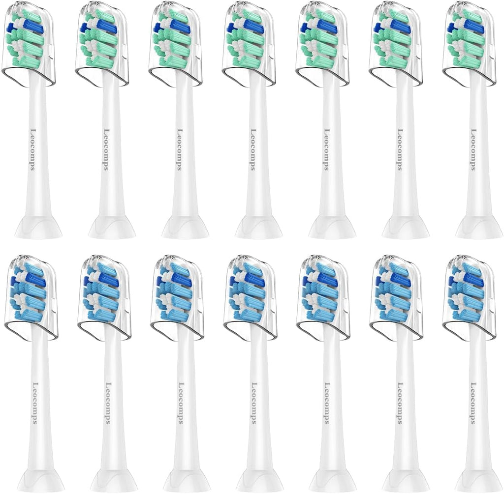 Replacement Toothbrush Heads Compatible with Philips Sonicare Click-on Electric Toothbrush Handles Plaque Control 14 Pack White