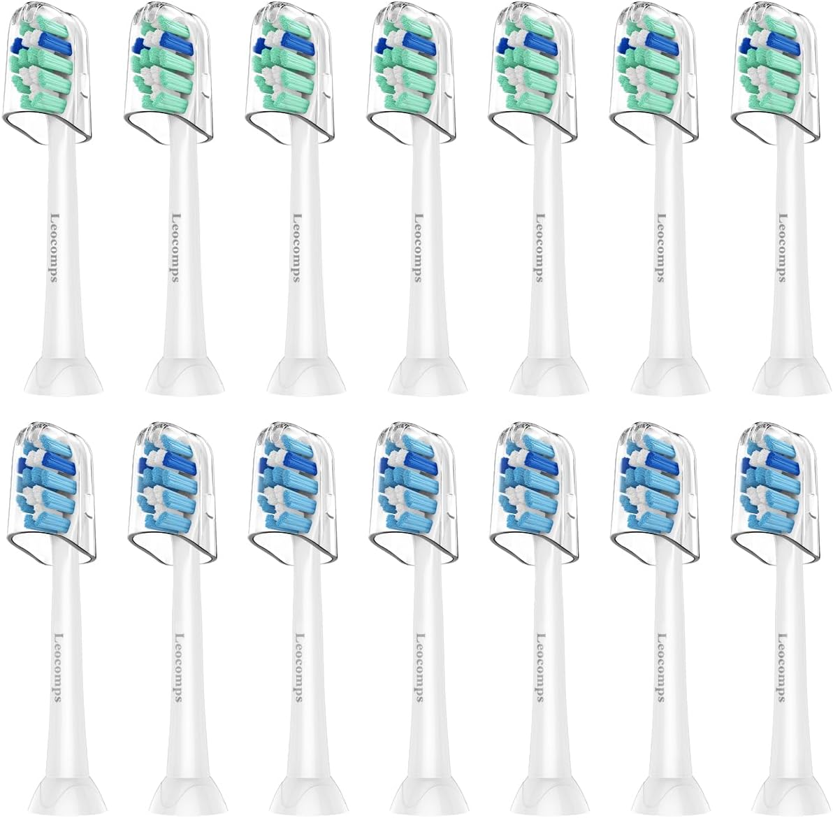 Replacement Toothbrush Heads Compatible with Philips Sonicare Click-on Electric Toothbrush Handles Plaque Control 14 Pack White