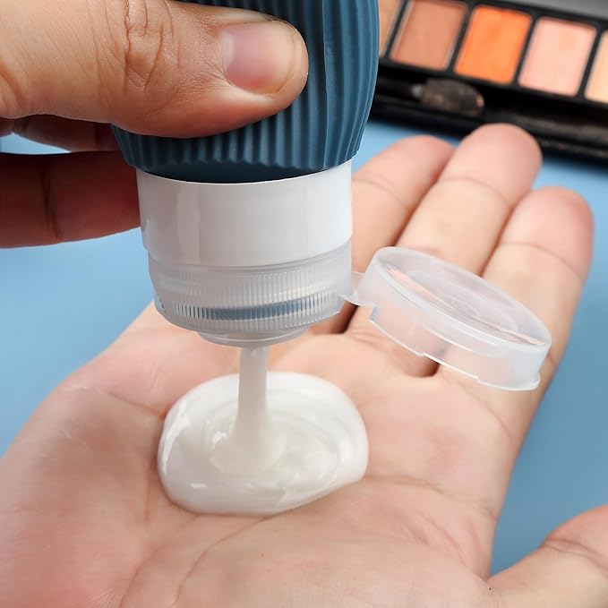 16 Pack Travel Bottles Set, TSA Approved Leak Proof Silicone Squeezable Containers for Toiletries, Refillable Travel Accessories for Conditioner, Shampoo, Lotion & Body Wash Accessories