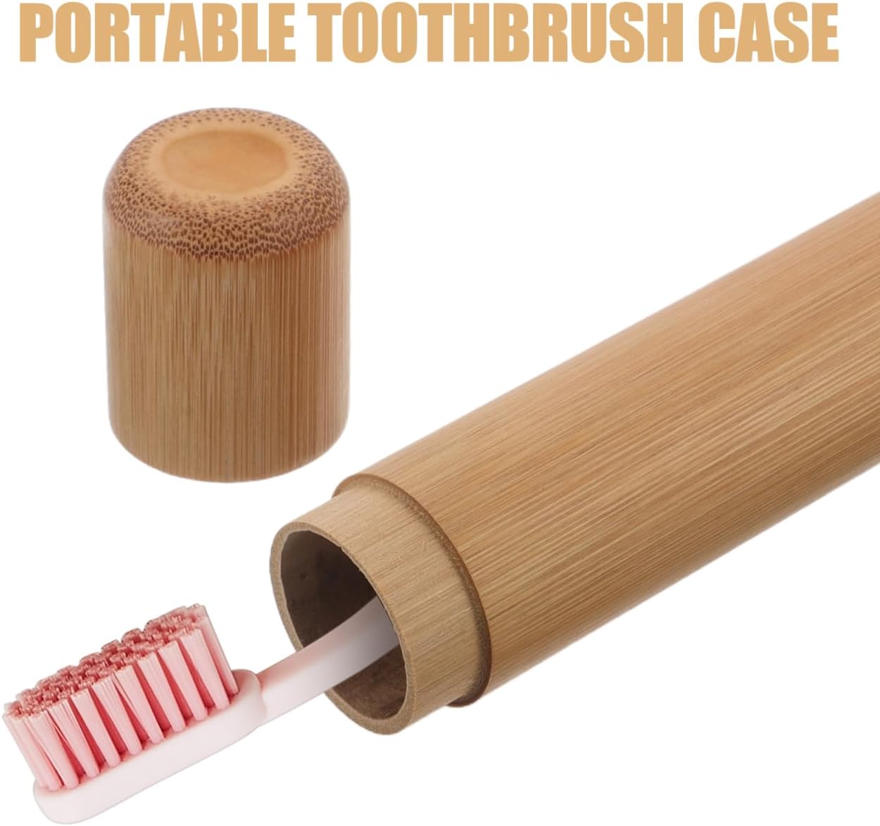 2Pcs Portable Bamboo Toothbrush Holder Case Lightweight Travel Tube for Hiking Camping and Daily Use Storage for Bamboo and Toothbrushes