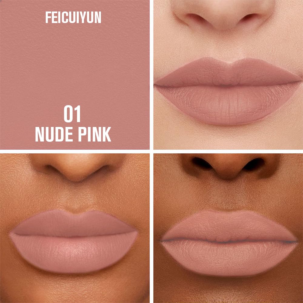 Matte Calligraphy Liquid Lip Liner Lipstick Pencil, Nude Pink Long-Lasting Transfer-Proof Lip Stain, Lightweight Lipstick, Sheer Buildable Color, Fades to a Natural Wash of Colors