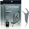 Dr. Emma Orthodontic Flossers for Braces, Ortho Dental Floss Picks, Mint Flavor 60 Count/Bag (Gray, 2pack)