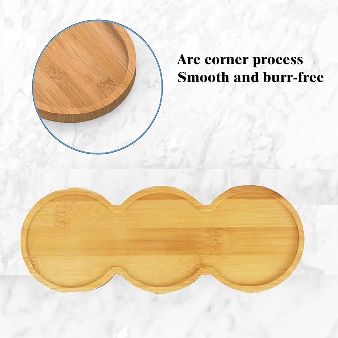 Bamboo soap Dispenser Tray, Bathroom Countertop T ray Kitchen T ray Bamboo Tray Sink T ray Dresser Jewelry Ring Dish, Comestic Holder Bathtub Organizer, Ideal for Jewelry, Cosmetics (8.68" ×3.35"