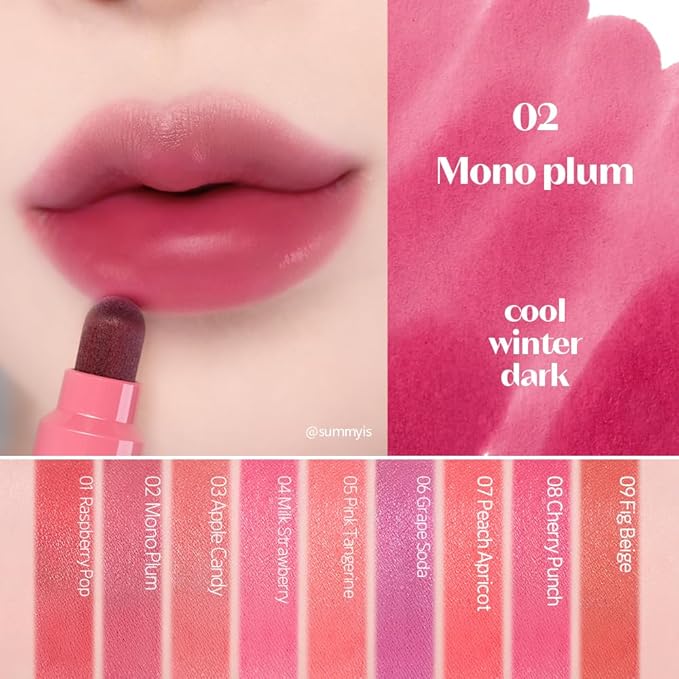 ETUDE Dear Darling Marker Tint #2 Mono Plum (5g) | Hydrating & Long Lasting Lip Stain | High Pigmented Lip Maker with Easy Drawing Tip | Korean Daily Lip Tint, Korean Makeup, Kbeauty, Perfect for Gift