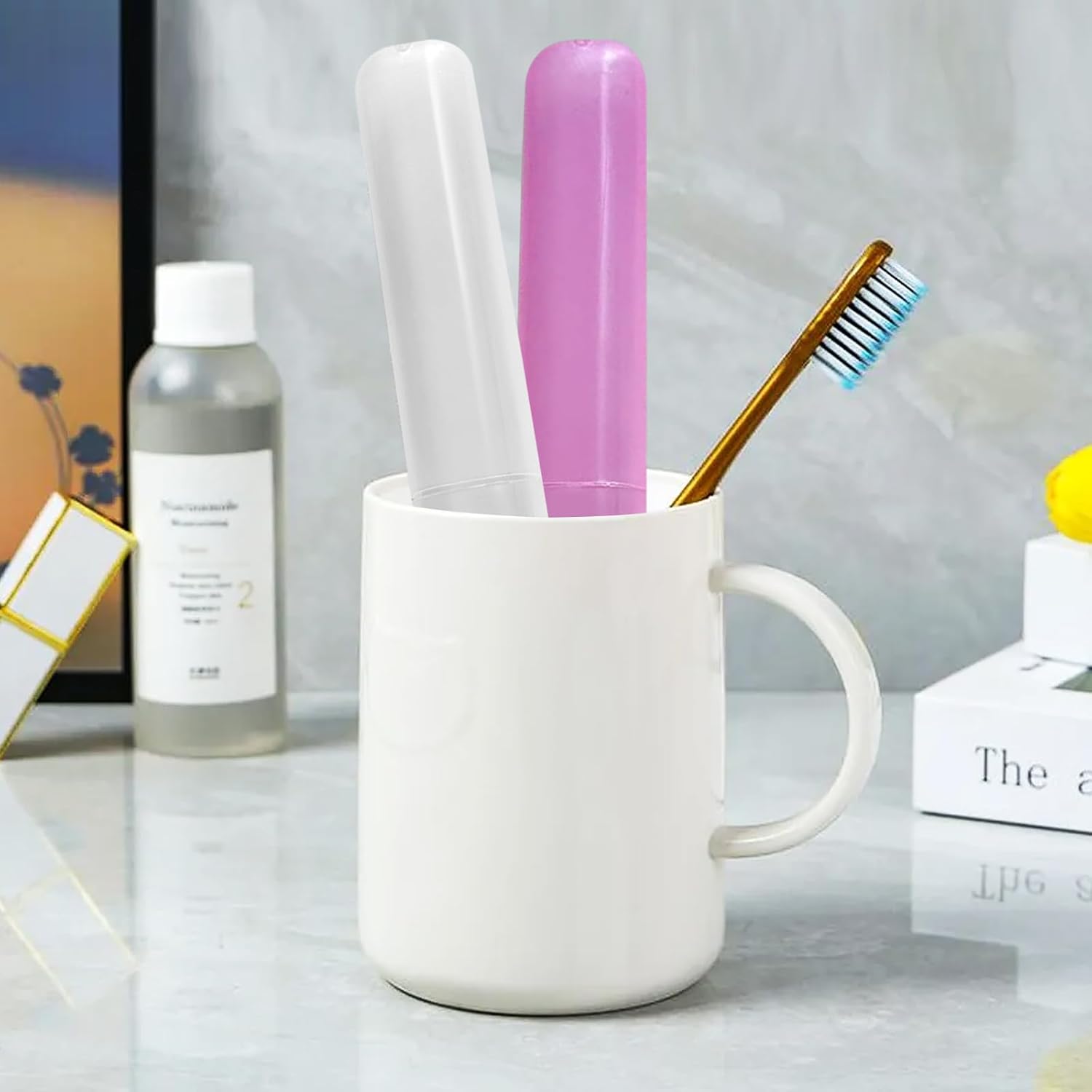 28 Pcs Travel Toothbrush Covers - 7 Color Portable Toothbrush Case, Tooth Brush Cover Cap in Bulk for Daily Use, Kids School & Trip, Camping, Vacation Essentials (Bulk Pack of 28)