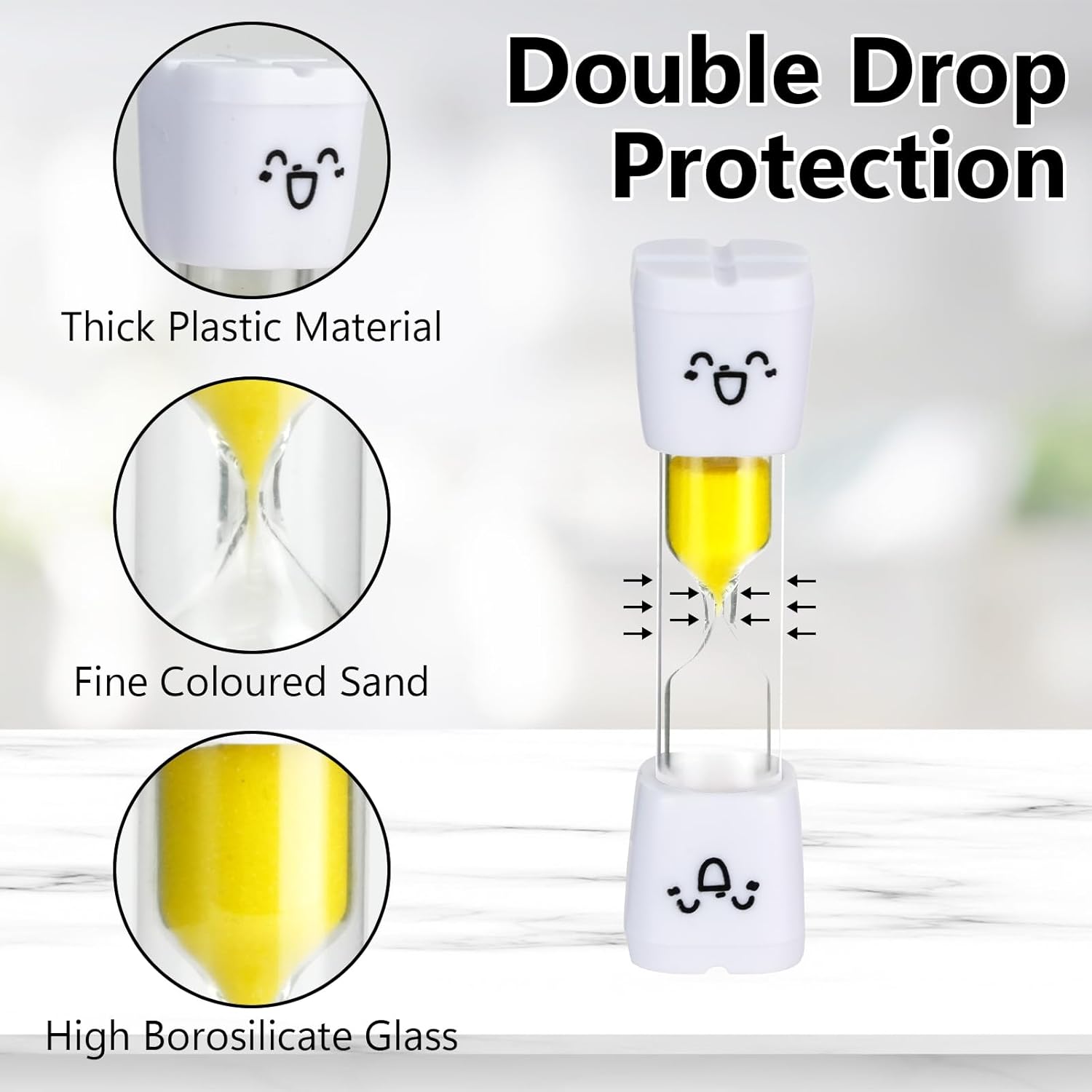 28PCS Brushing Teeth Timer Set, 7 Colors Colorful Hourglass Sand Clock,2mins Cute Smile Face Kids Sand Timer for Classroom Games Home Office,Smiling Toothbrush Timer for Kitchen Cooking, Decoration