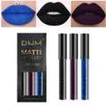 AMY'S DIARY 3Pcs Matte Liquid Lipstick Sets, Blue Dark Black Purple Matte Lipstick Lip Stain Long Lasting 24 Waterproof Lip Gloss Gift Set for Women Lippies (07)