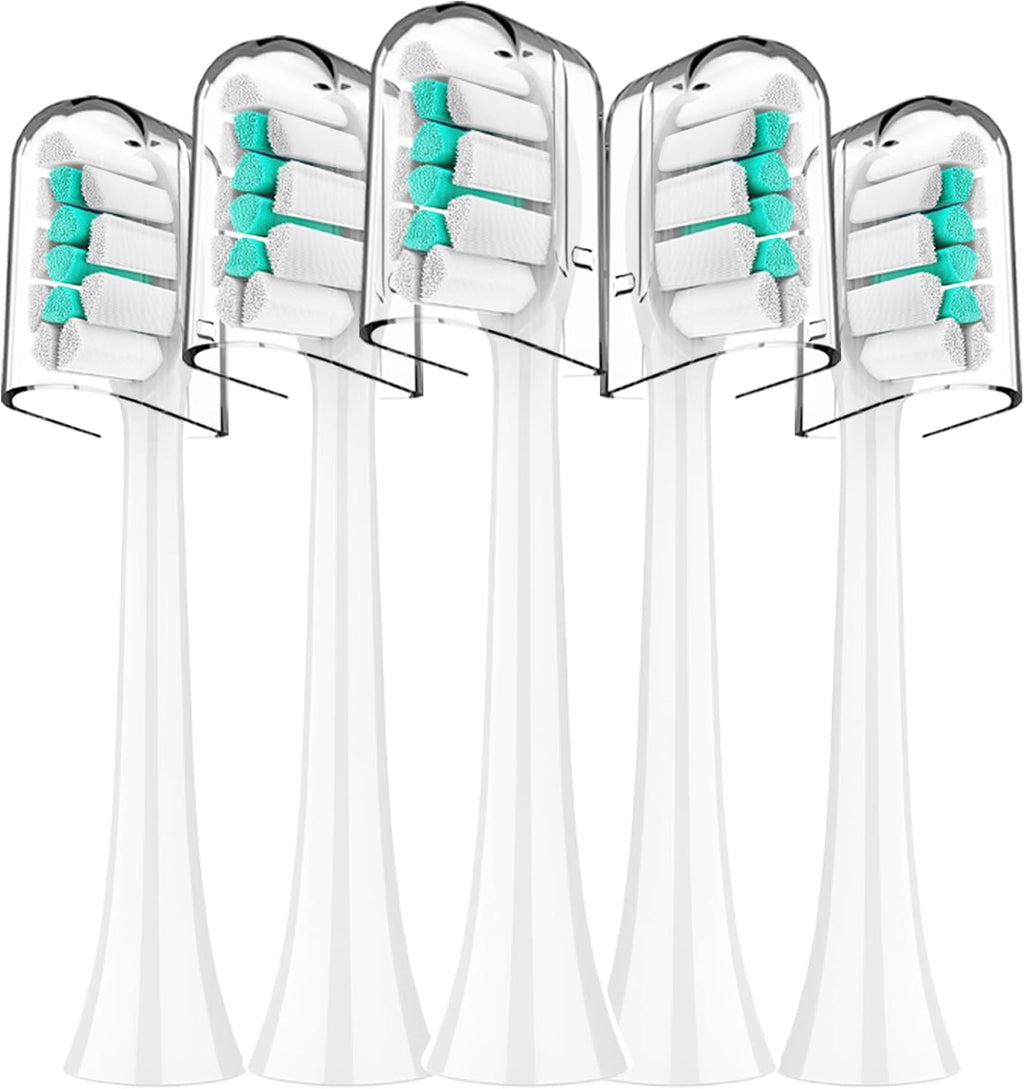 Replacement Toothbrush Heads Compatible with Philips Sonicare：5 Pack Soft Replacement Electric Brush Head Compatible with Phillips Sonicare Snap-on System