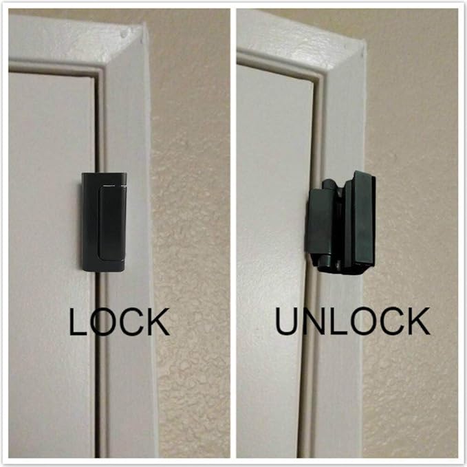 2 Pack Door Reinforcement Locks with 8 Screws, Home Security Door Lock for Toddler, Childproof Door Lock Night Lock Withstand 800 Lbs (Black)